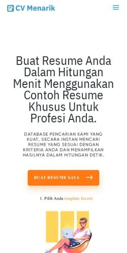 스폰서 기사용 미국 매체 CV Menarik 사이트 미리보기