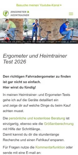 Vista previa del sitio Ergometer Test, medio de Alemania para artículos patrocinados