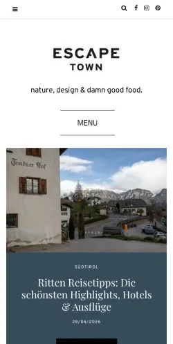 Pré-visualização do site Escape Town, meio de Alemanha para artigos patrocinados