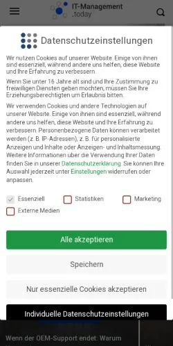 Anteprima del sito IT-Management, media di Germania per articoli sponsorizzati