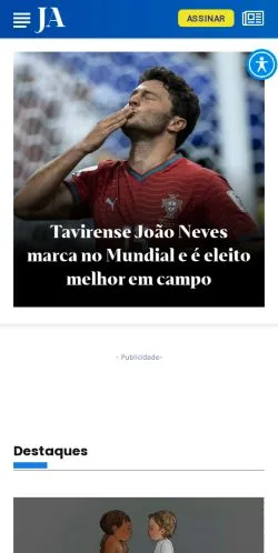 Podgląd witryny Jornal Do Algarve, medium z kraju Portugalia do artykułów sponsorowanych