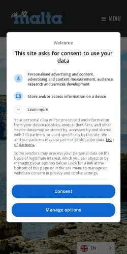 Anteprima del sito Oh My Malta, media di Stati Uniti per articoli sponsorizzati