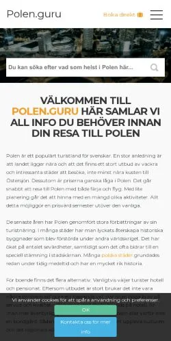 Anteprima del sito Polen Guru, media di Svezia per articoli sponsorizzati