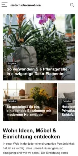 스폰서 기사용 독일 매체 Einfach Schön Wohnen 사이트 미리보기