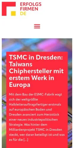 Anteprima del sito Erfolgsfirmen, media di Germania per articoli sponsorizzati