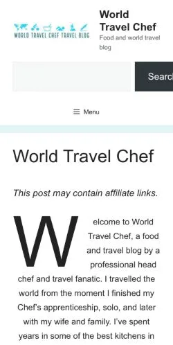 Anteprima del sito World Travel Chef -, media di Stati Uniti per articoli sponsorizzati
