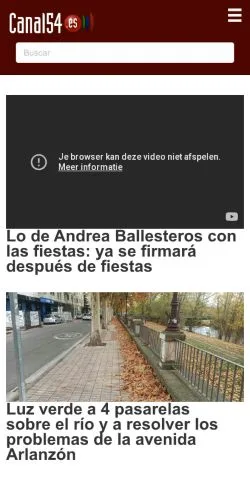 Anteprima del sito Canal54, media di Spagna per articoli sponsorizzati