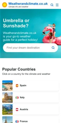 스폰서 기사용 영국 매체 Weather And Climate 사이트 미리보기