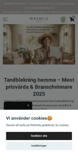 Anteprima del sito WeSmile, media di Svezia per articoli sponsorizzati