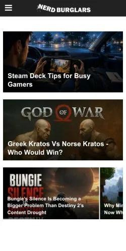 Anteprima del sito Nerdburglars Gaming, media di Stati Uniti per articoli sponsorizzati
