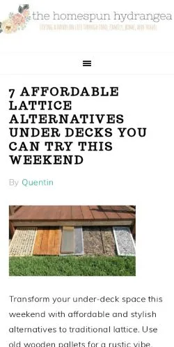 Anteprima del sito The Homespun Hydrangea, media di Stati Uniti per articoli sponsorizzati