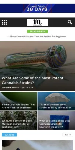 Anteprima del sito Marijuana Industry News, media di Stati Uniti per articoli sponsorizzati