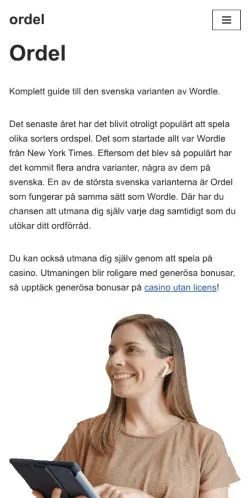 Podgląd witryny Ordel, medium z kraju Szwecja do artykułów sponsorowanych