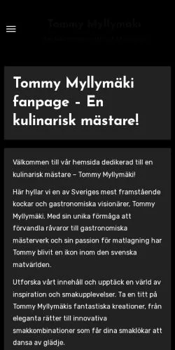 Anteprima del sito Tommy Myllymäki Fanpage, media di Svezia per articoli sponsorizzati