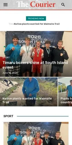 Anteprima del sito Timaru Courier, media di Regno Unito per articoli sponsorizzati