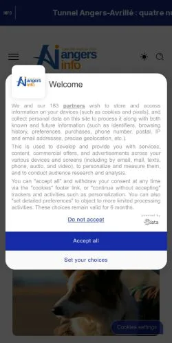 Anteprima del sito Angers Info, media di Francia per articoli sponsorizzati