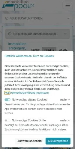 Podgląd witryny Immobilienpool, medium z kraju Niemcy do artykułów sponsorowanych