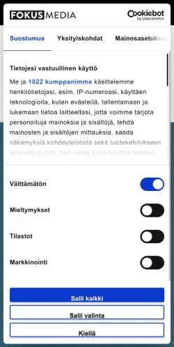 Förhandsvisning av webbplatsen Pelit, medium i Finland för sponsrade artiklar