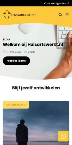 Anteprima del sito Matchingsplatform Huisartswerkt.nl, media di Paesi Bassi per articoli sponsorizzati