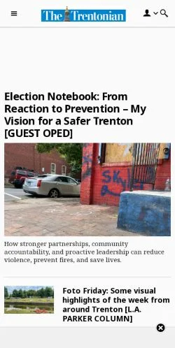 스폰서 기사용 미국 매체 Trentonian 사이트 미리보기