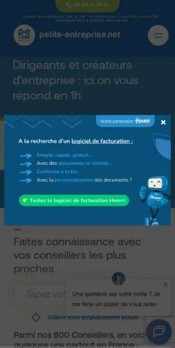 Anteprima del sito Petite-Entreprise, media di Francia per articoli sponsorizzati