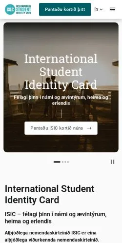 Förhandsvisning av webbplatsen ISIC Student, medium i USA för sponsrade artiklar