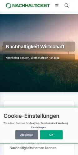 Anteprima del sito Nachhaltigkeit Und Wirtschaft, media di Germania per articoli sponsorizzati