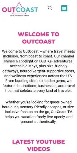 スポンサード記事向けのアメリカ合衆国メディア、Outcoastのサイトプレビュー