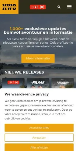 Podgląd witryny KWO, medium z kraju Holandia do artykułów sponsorowanych