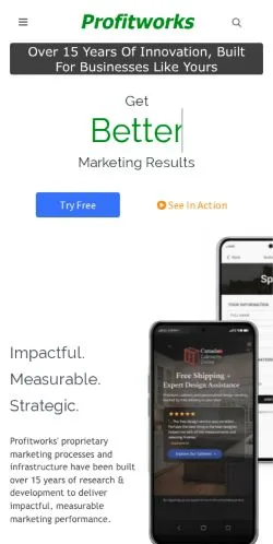 Anteprima del sito Profitworks, media di Canada per articoli sponsorizzati