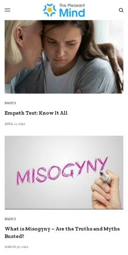 Preview of the The Pleasant Mind website, a media outlet in United States for sponsored articles