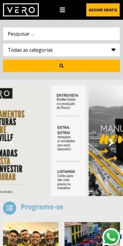 Vista previa del sitio Vero, medio de Brasil para artículos patrocinados