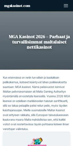 Anteprima del sito mgakasinot, media di Finlandia per articoli sponsorizzati