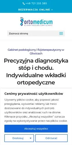 Podgląd witryny Ortomedicum Gliwice, medium z kraju Polska do artykułów sponsorowanych