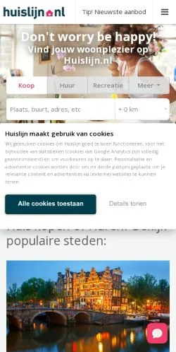 스폰서 기사용 네덜란드 매체 Huislijn 사이트 미리보기
