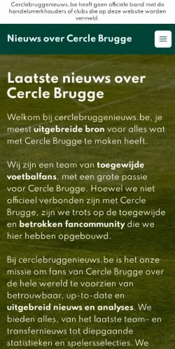 스폰서 기사용 벨기에 매체 Cercle Brugge Nieuws 사이트 미리보기