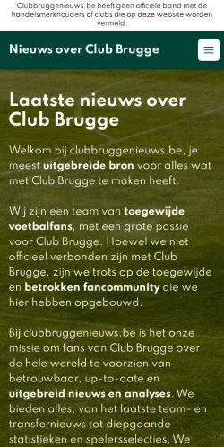 Podgląd witryny Club Brugge Nieuws, medium z kraju Belgia do artykułów sponsorowanych