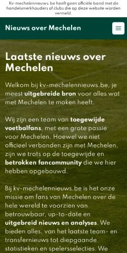 Anteprima del sito Mechelen Nieuws, media di Belgio per articoli sponsorizzati