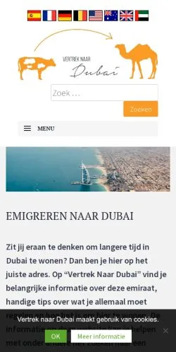 Anteprima del sito Vertrek Naar Dubai, media di Paesi Bassi per articoli sponsorizzati