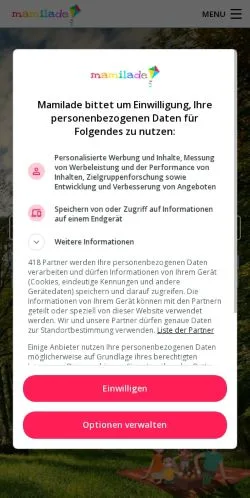 Aperçu du site Mamilade Ausflugstipps, média de Allemagne pour articles sponsorisés