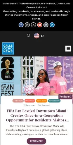 Anteprima del sito Calle Ocho News (EN), media di Stati Uniti per articoli sponsorizzati