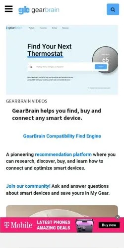 Forhåndsvisning av nettstedet Gearbrain, medium fra USA for sponsede artikler