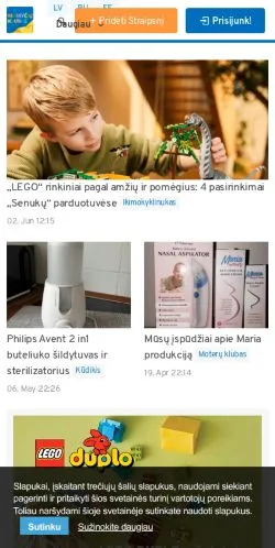 스폰서 기사용 미국 매체 Mamyčių klubas 사이트 미리보기