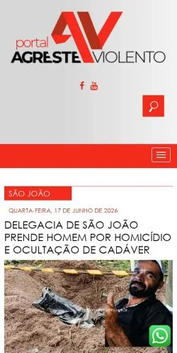 Podgląd witryny Portal Agreste Violento, medium z kraju Brazylia do artykułów sponsorowanych