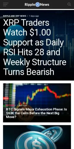 Anteprima del sito Ripple Coin News, media di Stati Uniti per articoli sponsorizzati