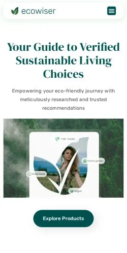Vista previa del sitio Ecowiser, medio de Estados Unidos para artículos patrocinados