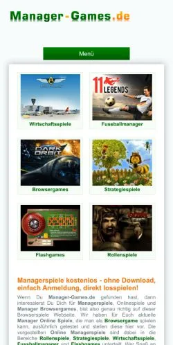Forhåndsvisning av nettstedet Manager Games, medium fra Tyskland for sponsede artikler