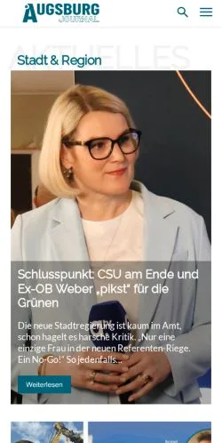 Pré-visualização do site Augsburg Journal, meio de Alemanha para artigos patrocinados