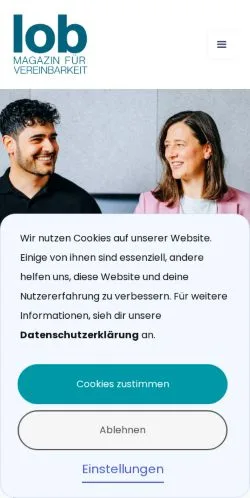 Pré-visualização do site LOB Magazin, meio de Alemanha para artigos patrocinados