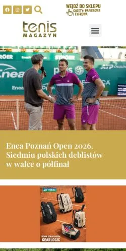 Anteprima del sito Tenis Magazyn, media di Polonia per articoli sponsorizzati